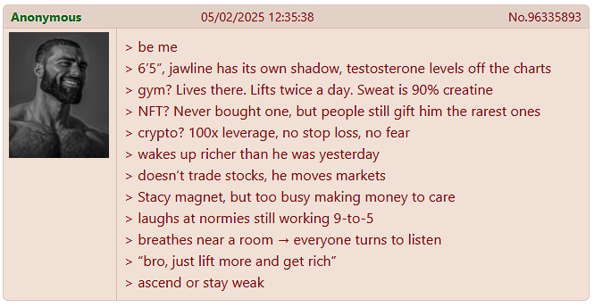 green text be me chad