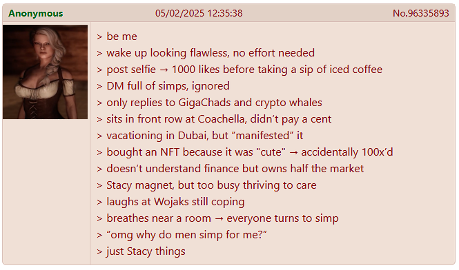 green text be me chad